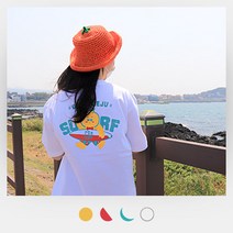 날마다디자인 제주 티셔츠 2종 서핑 돌하르방 한라봉 캐릭터 반팔티 여름옷 여행 코디템 제주사월
