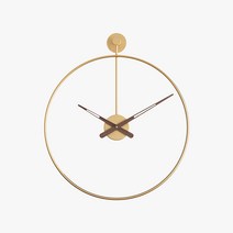 아워리빙 스페인 무소음 인테리어 벽시계, 골드_50cm