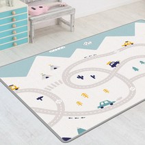 1+1 밀림방지 국산 친환경 자동차 놀이방매트 200x150x1.0cm 층간소음 방지 아기 유아 거실 복도