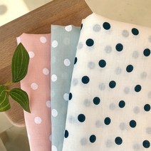 575 탐나요 면 린넨 원단 도트 디자인 땡땡이, 연한민트