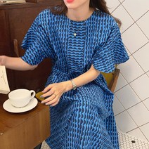 임부복 임산부원피스 세련된 라운드넥 캐주얼 루즈핏 롱드레스