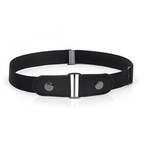 노버클 매직 프리 벨트 뱃살 커버 탄성 벨트 블랙