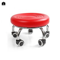 앉은뱅이 의자 무빙의자 쿠션왕 동글뱅이 바퀴달린 이동식 작업 이동의자[블랙], 동글뱅이의자 레드, 1개