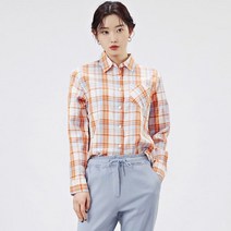 체이스플러스 여성 린넨 라이크 체크 셔츠-AARG5454B0Q