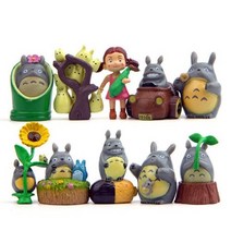 캐릭터 피규어 studio ghibli my Neighbor totoro mei 새끼 고양이 버스 수지 액션 미니 홈 장식 anime figurines dolls kids, 10pcs 토토로 이
