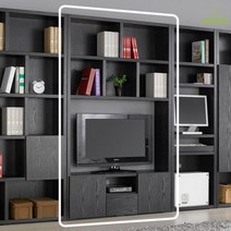 모던 월플렉스형 TV다이 키큰 거실 수납장 1200x2010 고급 북유럽디자인 tv, 블랙