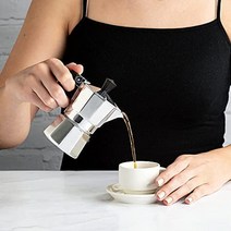 에스프레소머신 가정용 사무실커피 에스프레소 머신 미국현지발송 캠핑 프리물라 스토브탑 및 커피 메이커 이탈리아 쿠바 카페 모카 포트 카페테라 6컵, 1 컵, 은