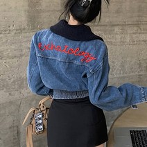 대박난박양 융기모 크롭 데님 자켓
