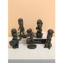 독서 골프 여가를 즐기는 모아이 석상 피규어 블라인드 랜덤 박스, 모아이 석상 블라인드 랜덤 박스