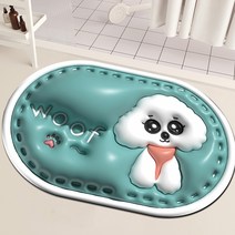 폴라도레 빨아쓰는 규조토 발매트 착시 3D 입체 귀여운 캐릭터 주방 욕실 화장실 매트, 10.맑은눈의푸들, 1개