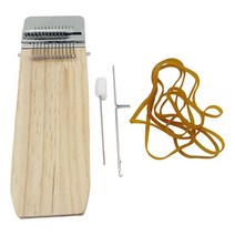 GHSHOP 작은 직조기 나무 Speedweve Darning 직기 유형 직조 도구 청바지와 옷을 빠르고 쉽게 수선하기 위한 DIY Darning 기계, 12 핀, 목재, 실버 베이지, 1개