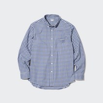 유니클로 엑스트라 파인 코튼 브로드 체크 셔츠(버튼 다운 카라 긴팔) 453153 E453153-000