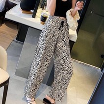 호피 여성 밴딩 팬츠 여자 와이드 팬츠 츄리닝 하의