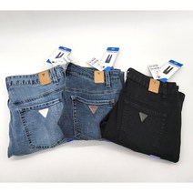 게스(Guess) 게스 남자 청바지 일자핏 스판진 데님 미디엄블루 연청 블랙진