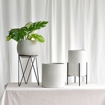 테라조화분 시멘트 대형 거실 토분 인테리어화분, 1. 테라조 높은 원형