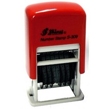 빵빵야 샤이니 자동넘버링 S-309 6단 3mm 잉크패드흑 스탬프도장, 단일 잉크 색상