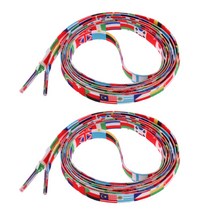 STK 롤러 스케이트 부츠 용 1 쌍 니트 신발 끈 하키 스케이트, 깃발 무늬