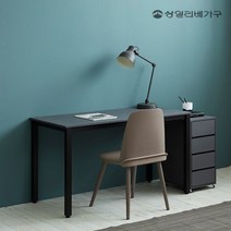상일리베가구 아이언 철제 책상 컴퓨터책상 1인용책상 책장 서랍장, 1] 1000 책상_블랙화이트