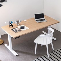 아씨방 아씨방가구 심플 USB 전동식 높이조절책상 160cm, USB 높이조절 책상 화이트