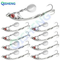 [QISHENG] 스핀 바이브 9개입/세트 메탈 바이브 농어 삼치 광어 우럭 배스 스피너베이트, 실버-2#, 5g