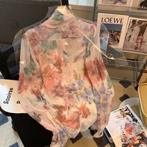무늬 리본 여성 블라우스 하늘비즈 C31 Q458K919