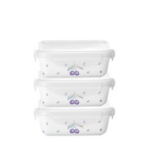 코렐코디네이츠 플럼 본차이나 직사각찬통 소 330ml, 3개, 단품