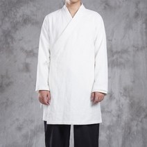 남자한복 남성개량한복 스타일 개선 한푸 셔츠 남성용 정장 레트로 린넨 재킷 긴 섹션 슬링 카디건 로브
