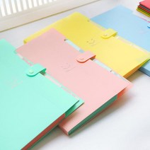 파스텔 A4 클리어 파일 칸막이 똑딱이 문서정리 케이스 정리 서류 파우치 주머니 도큐멘트