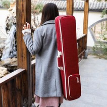 학생용 해금 케이스 가방 해금 백팩 가벼운 악기보관, 그레이 더블핸들 + 스트링 2세트