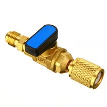 중간밸브 1PC HVAC AC R410a R134a 14 자동 에어컨 냉동 도구 용 스트레이트 차단 볼 밸브 어댑터, 한개옵션0
