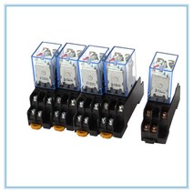 소켓베이스가있는 5pc 220v 10a 코일 전원 릴레이 dpdt ly2nj hh62p hhc68a-2z, 그리고 220