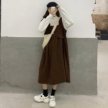 학원풍 멜빵 부드러운 바람 투피스 원피스 여자 가을 감령 치마 세트 소향풍 초가을