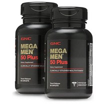 GNC 메가맨 남성용 멀티비타민 60정 Mega Men 50 Plus Multivitamin, 1개