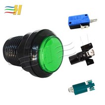 옛날게임기 옛날오락기 전자오락기 가정용오락기 콘솔 BLX28 DIY 아케이드 조이스틱 기계에 대 한 2 핀 마이크로 스위치와 28mm 짧은 푸시 버튼 시작 스위치, [04] BLXA32GREEN