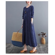 중년여성옷 40 50대 엄마옷 마담 빅사이즈 가을 자카드 플라워 셔링 롱 원피스