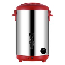 8L/10L/12L 전기 온수통 업소용 포트 물끓이기 대용량, 16L 레드 304 히팅 플레이트 밀크티 버킷