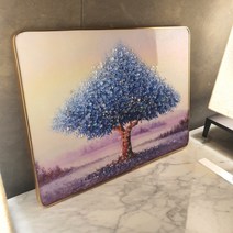 쿠칭아일랜드 돈벼락 재물가득 부자되는 골드액자 30X40cm 돈나무액자 황금돈나무액자, 6.재물성공푸른돈나무