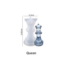 주물용 접착제 3D 국제 체스 UV 크리스탈 수지 금형 조각 DIY 에폭시 접착제 주조 도구한 실리콘, 02 Queen