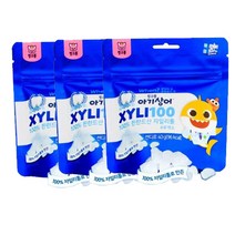 핑크퐁 아기상어 자일리100 핀란드100% 자일리톨, 40g, 3봉