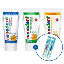 네네덴트 어린이 무불소치약 사과향 딸기향 (칫솔증정), 네네덴트 무불소치약 50ml (칫솔 증정)