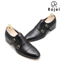 [로제이]남자 투 버클 몽크 스트랩 수제화 RMB005_BL