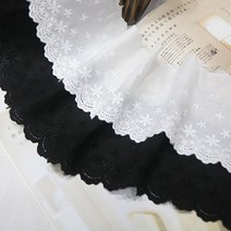 [원단쟁이] 면레이스] 로르로즈 - 2color(8218204) E2, 화이트, 1개