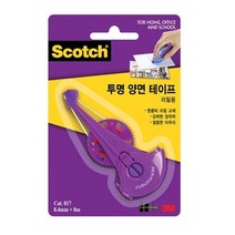 쓰리엠 투명양면테이프 리필 017R 8.4mm x 8m, 혼합색상, 3개