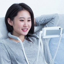다판디목 스마트폰 거치대 침대 핸드폰 목에거는 목에거는거 차량용, 목거치대_블랙