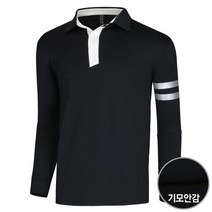 남성 국산 골프웨어 긴팔 스판 기모 카라 티셔츠 SH-KAAG-915-검정