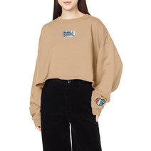 [엑스걸] 트레이너 PRISM PATCH CROPPED CREW SWEAT TOP X-girl 105213012001 레이디스 베이지 S