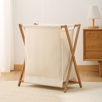 초초템 접이식 빨래바구니 우드빨래통 캠핑햄퍼 수건통 세탁물 틈새 빨래함 사각 원룸 인테리어 아기 수건함 재활용바구니, 우드빨래 보관함