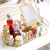 골드 화장품트레이 2종, 팔각+골드