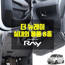 [포원] 기아 더뉴레이 실내 패널 래핑 필름 보호커버 도어스텝 도어커버 오염방지 스크래치 방지 트렁크 몰딩 가드 악세사리 용품, 08_기어박스하단+콘솔후면커버, 포원 더뉴레이 차량전용