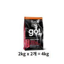 go 전연령 LID 그레인프리 센서티브 연어 레시피 건식사료, 4kg, 2개